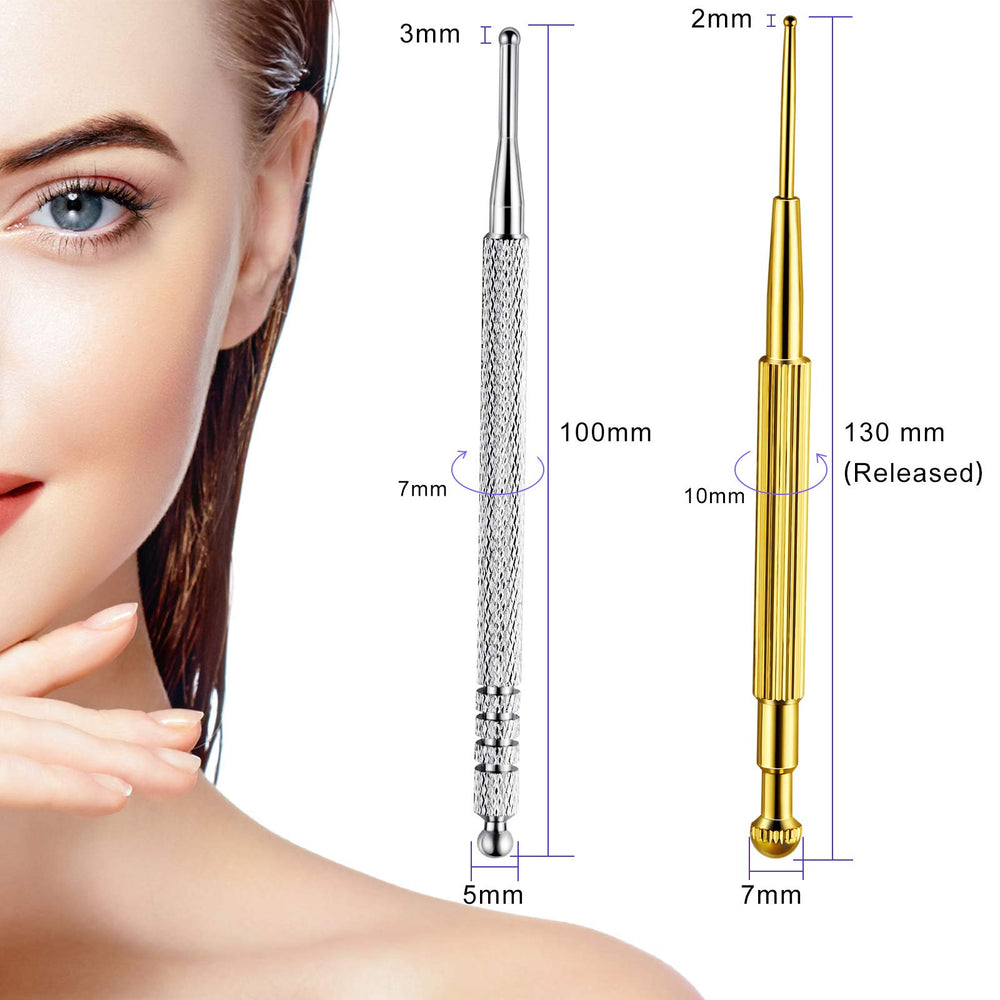 Nuanchu gold acupoint stimulator pen provides gentle control to avoid excessive pressure.