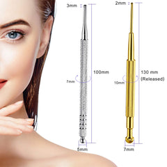 Nuanchu gold acupoint stimulator pen provides gentle control to avoid excessive pressure.