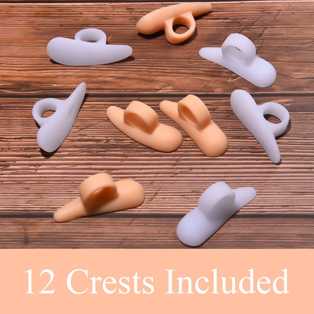 Nuanchu white hammer toe pads close-up highlighting soft silicone cushioning