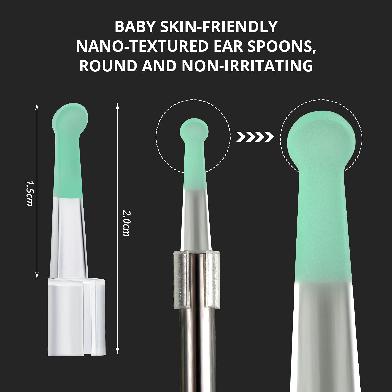 Nuanchu otoscope-compatible tip for 3.5 mm devices.