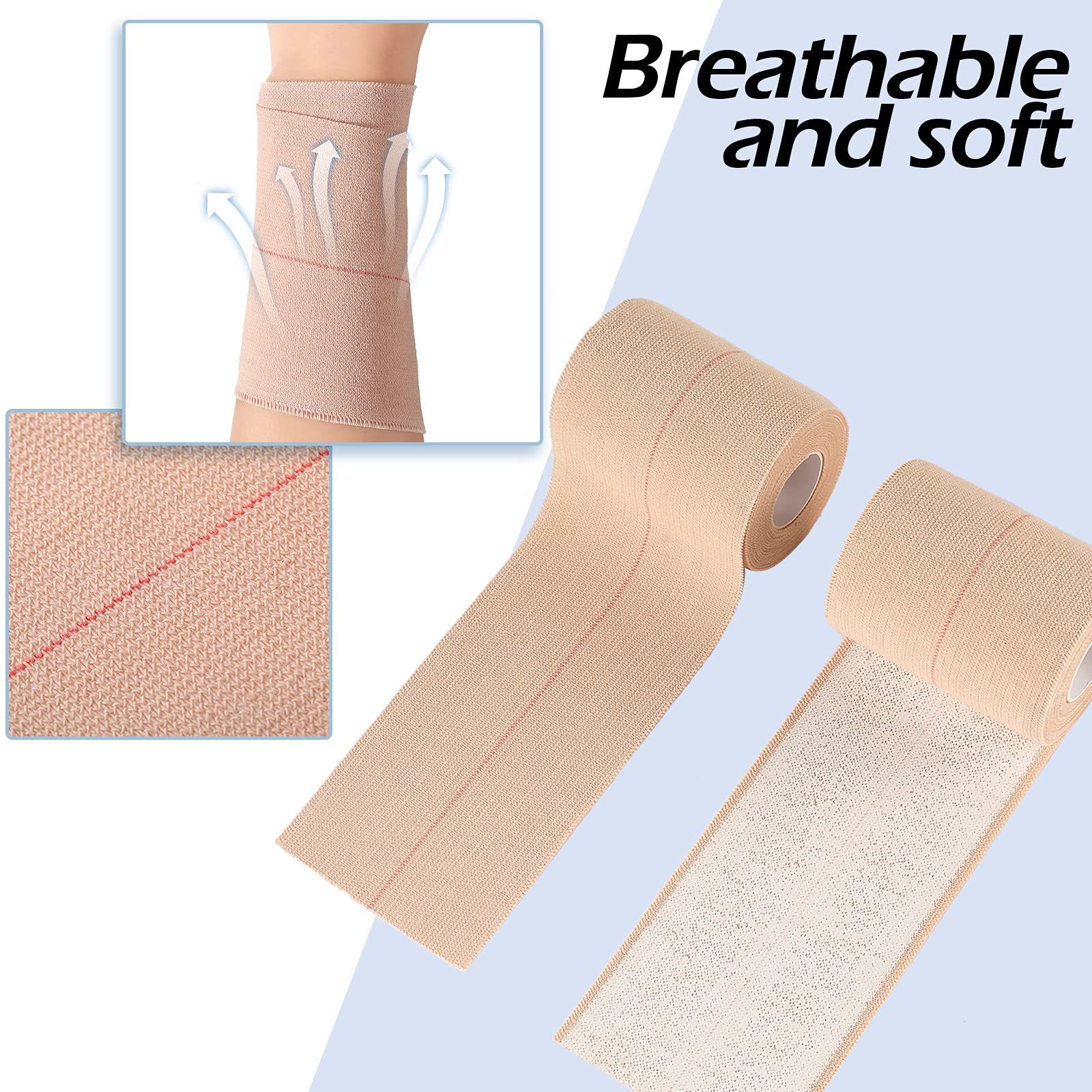 Nuanchu stretch adhesive tape beige with breathable backing for skin-friendly compression.