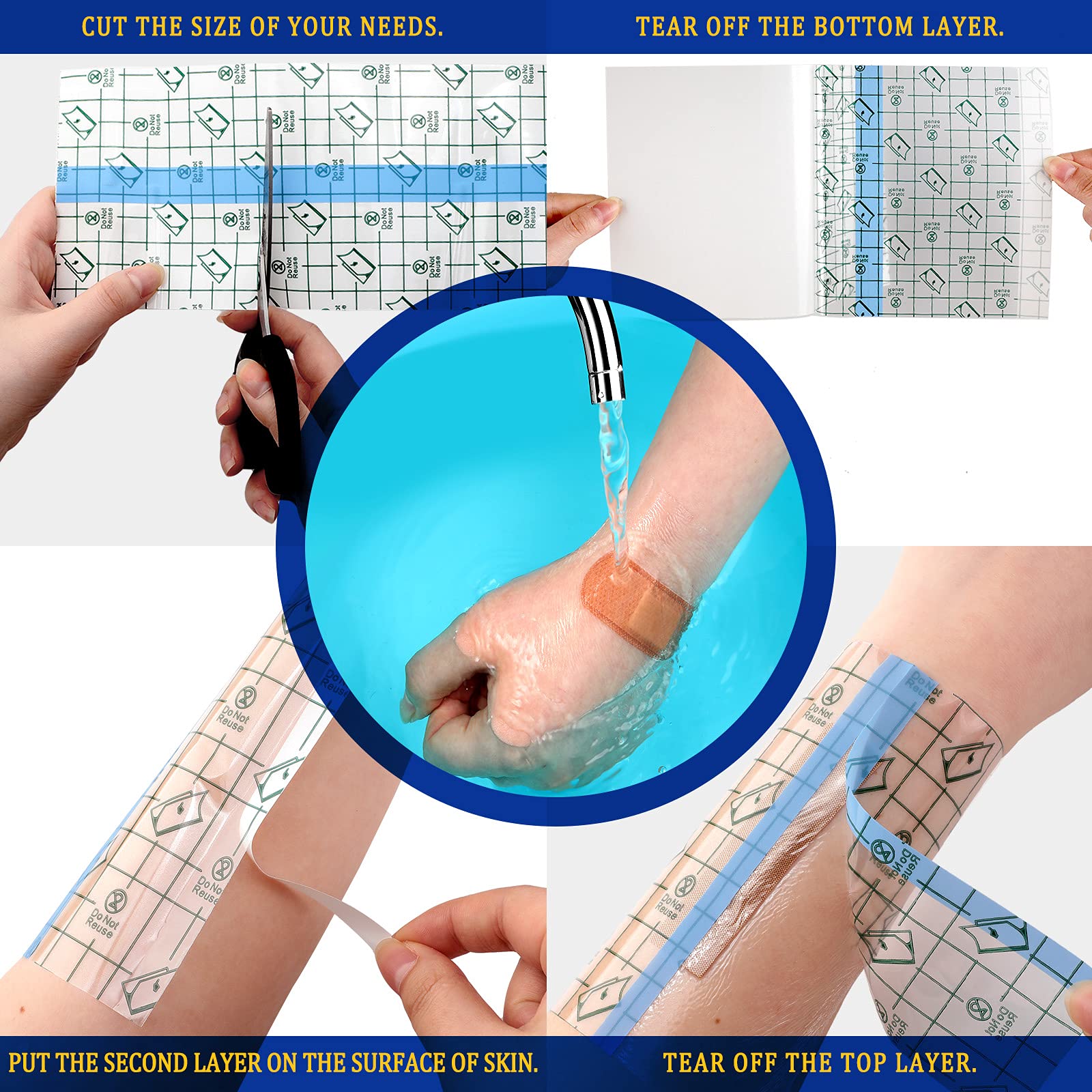 Nuanchu 6 inch tattoo wrap roll offers extended protection for larger areas.
