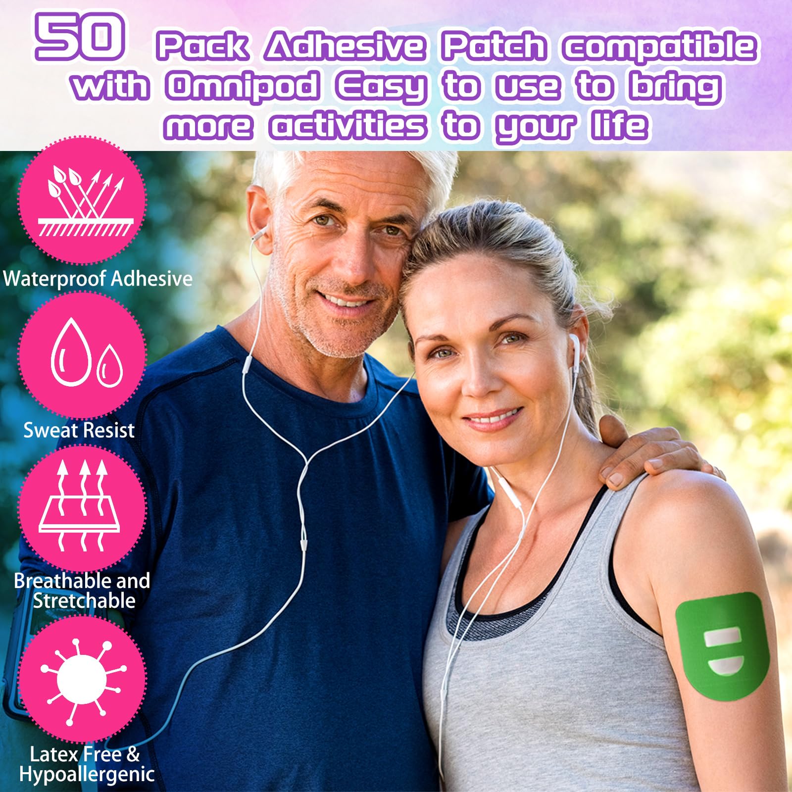 Nuanchu waterproof patches keep the device safe during showering.