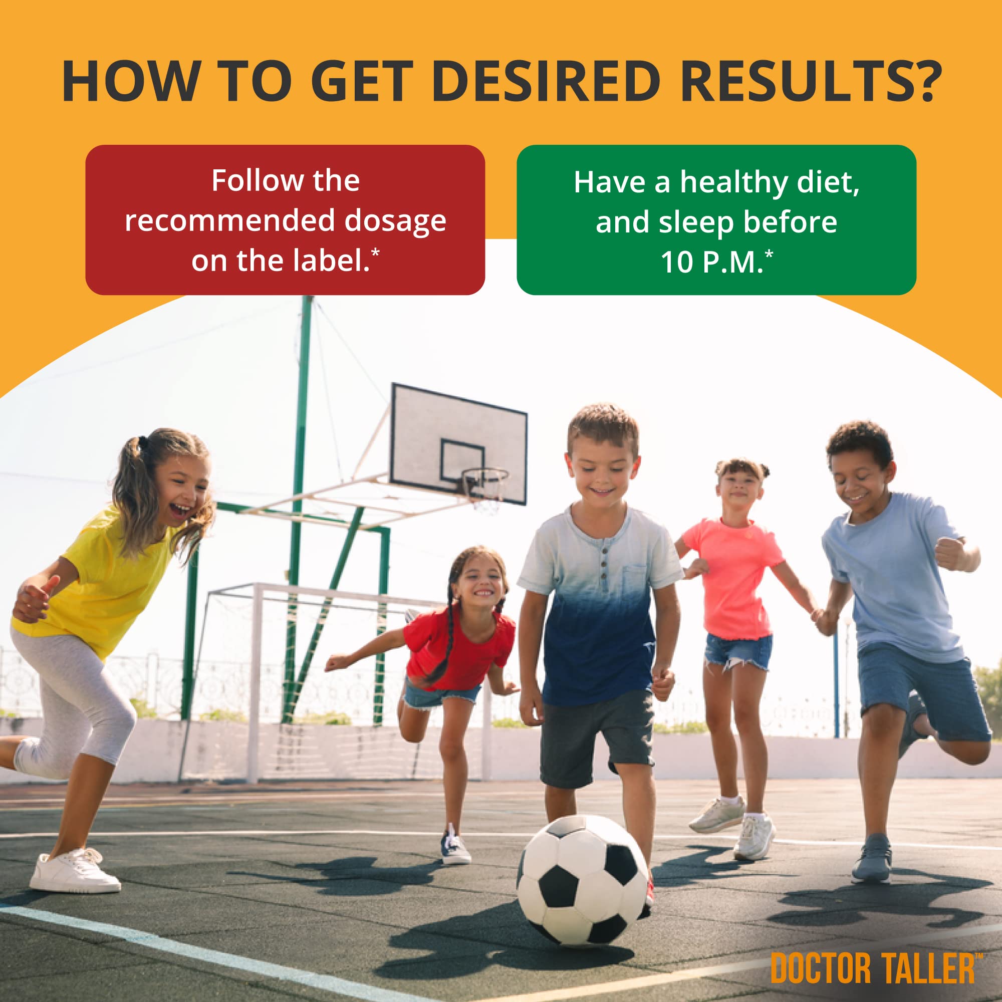 NuBest Doctor Taller Kids USA-made label indicating purity and safety.