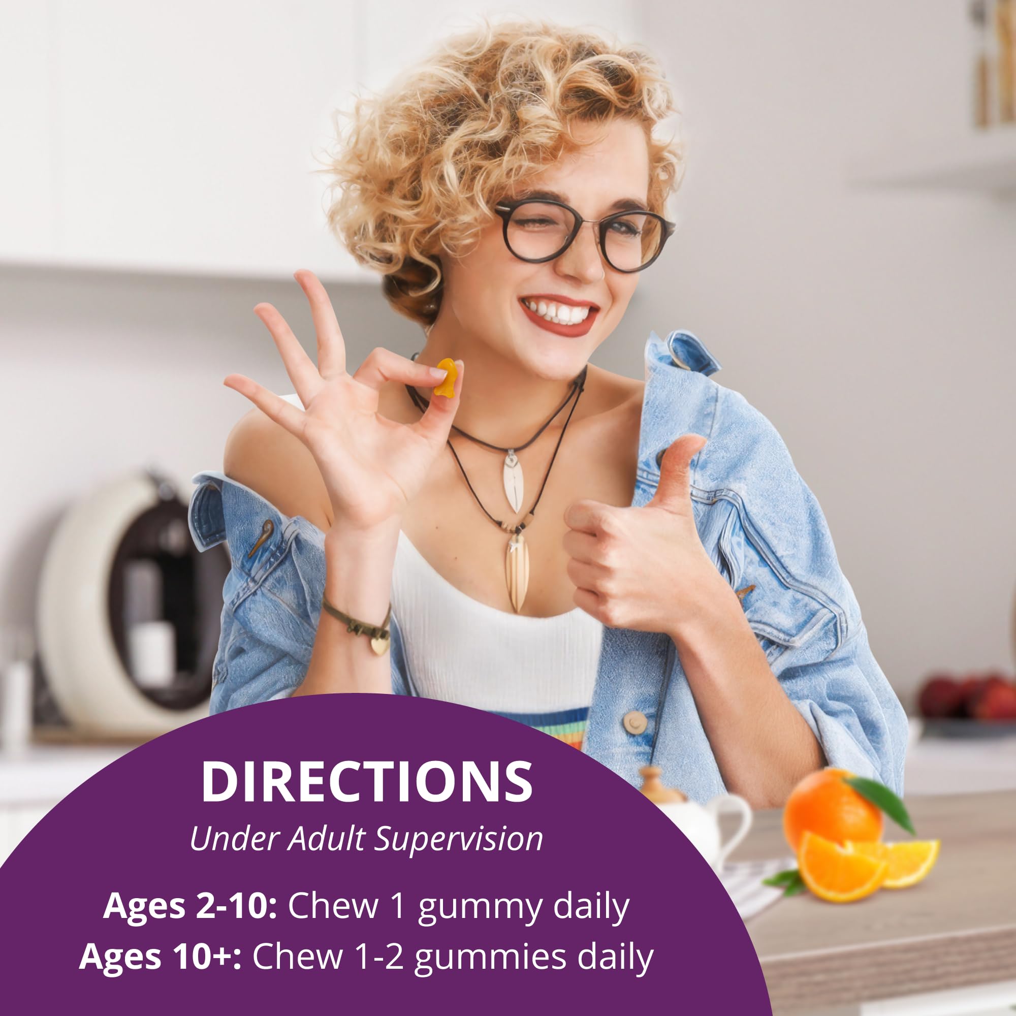 Child using gummies as a focus-friendly daily snack in study setting.