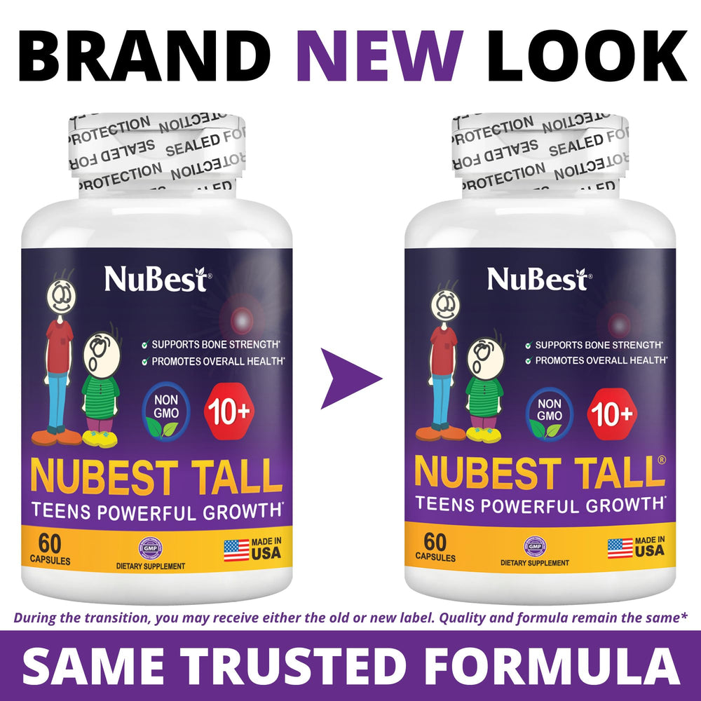 NuBest Tall 10+ packaging with serving guide for simple daily use
