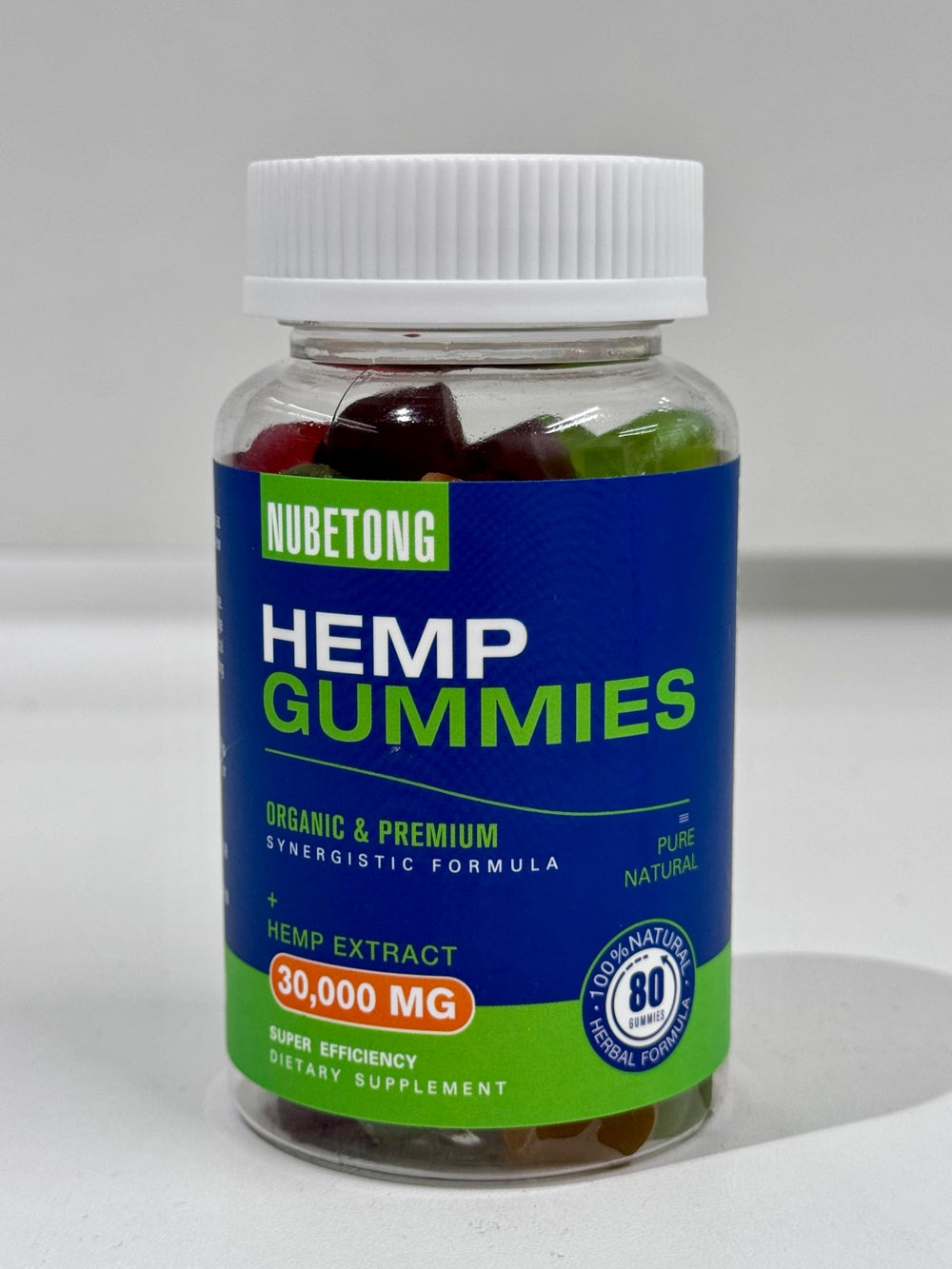 Nubetong gummies labeled with CO2 extraction sign signaling purity and quality.