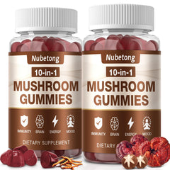 Nubetong Mushroom Gummies bottle front view for daily focus support