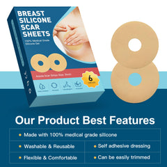 Nubical scar sheets with removable film for clean, ready-to-use application.