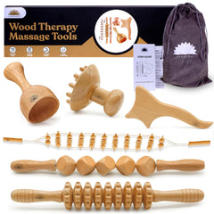 Nuddspa wood therapy 6in1 cup eases deep tissue tension and supports lymphatic flow.