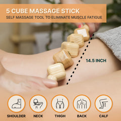 Nuddspa wood therapy 9-wheel massager targets back, legs, and shoulders for deep tissue relief.