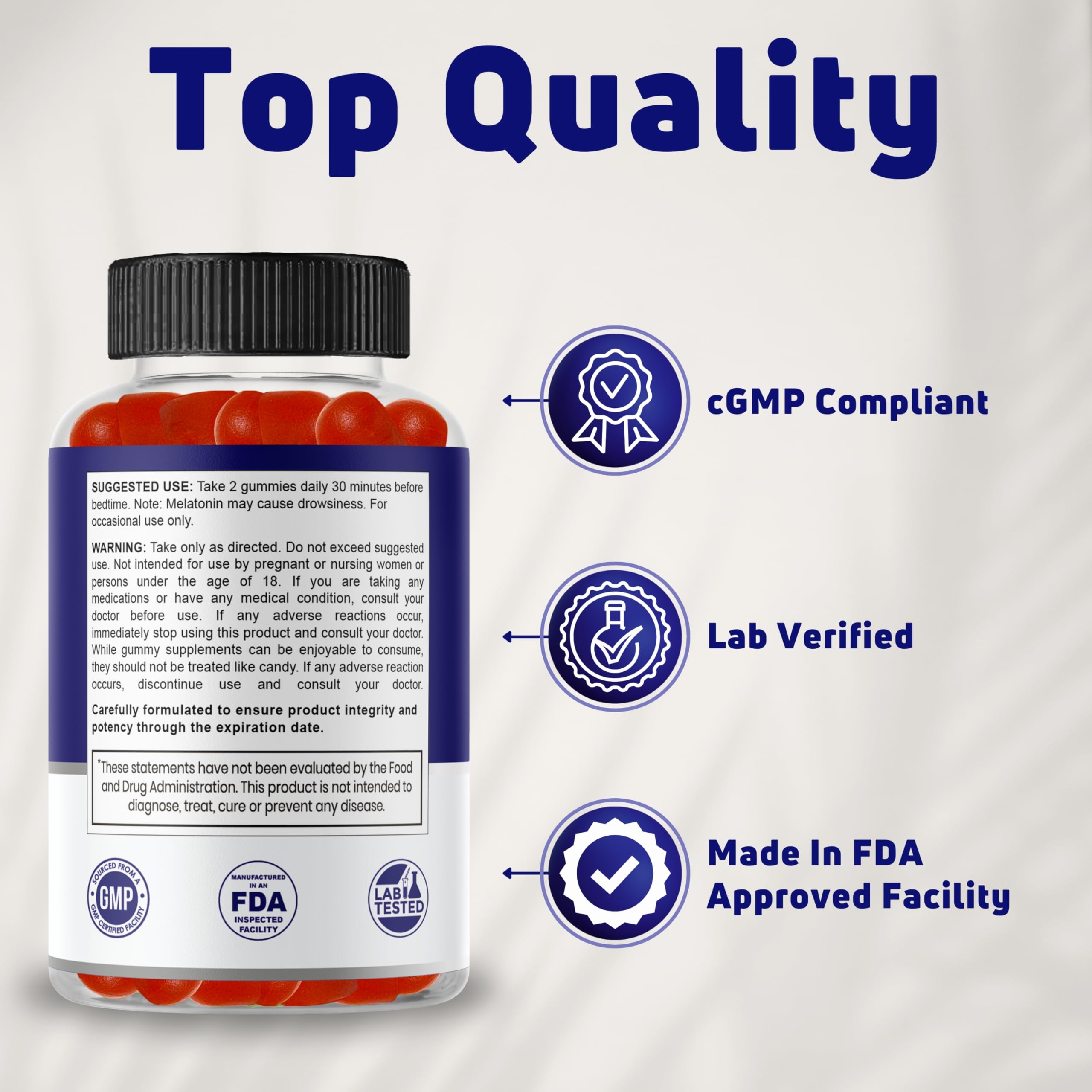 NUELATION product label close-up noting melatonin content and safety info.