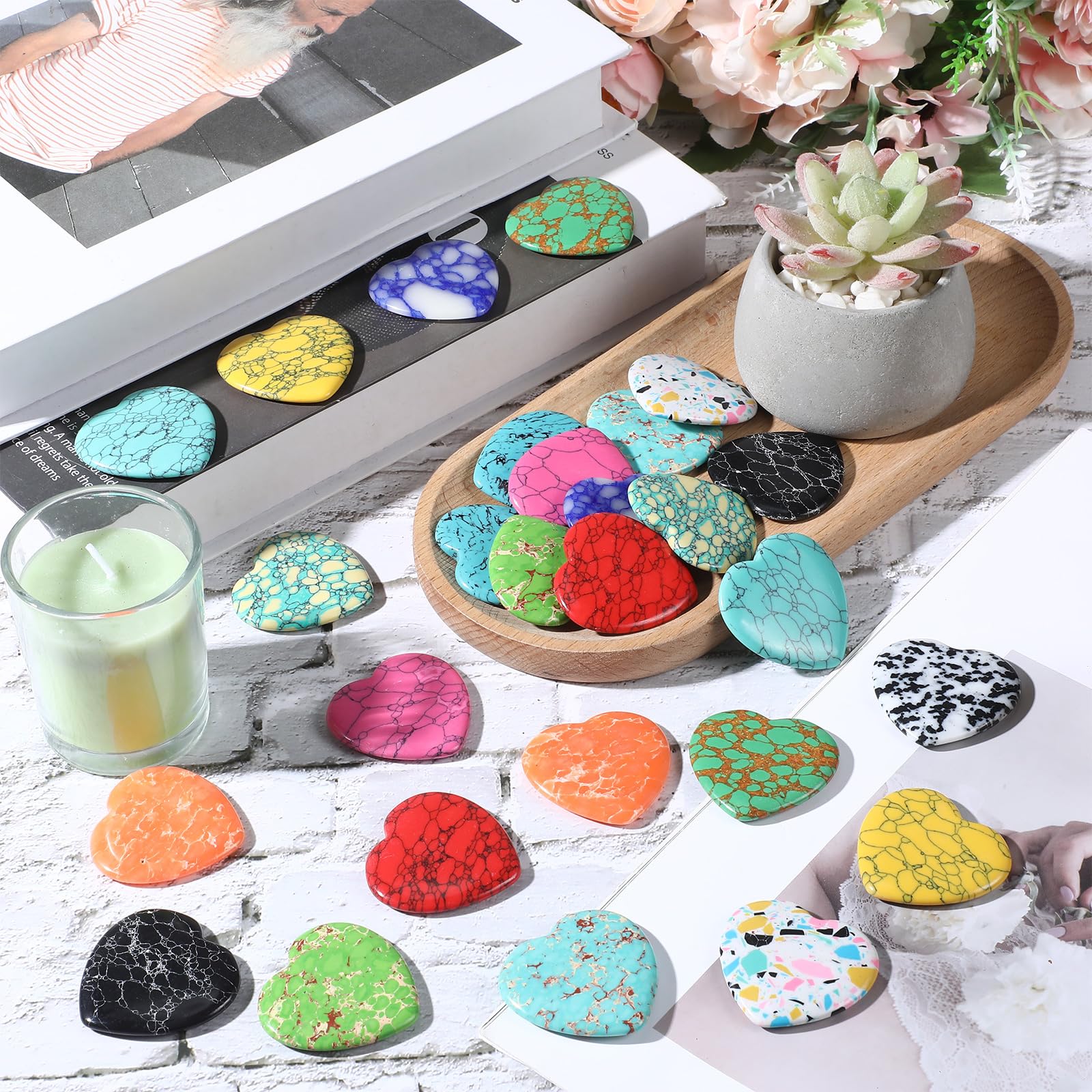 Nuenen hand-sized quartz hearts perfect for DIY crafts