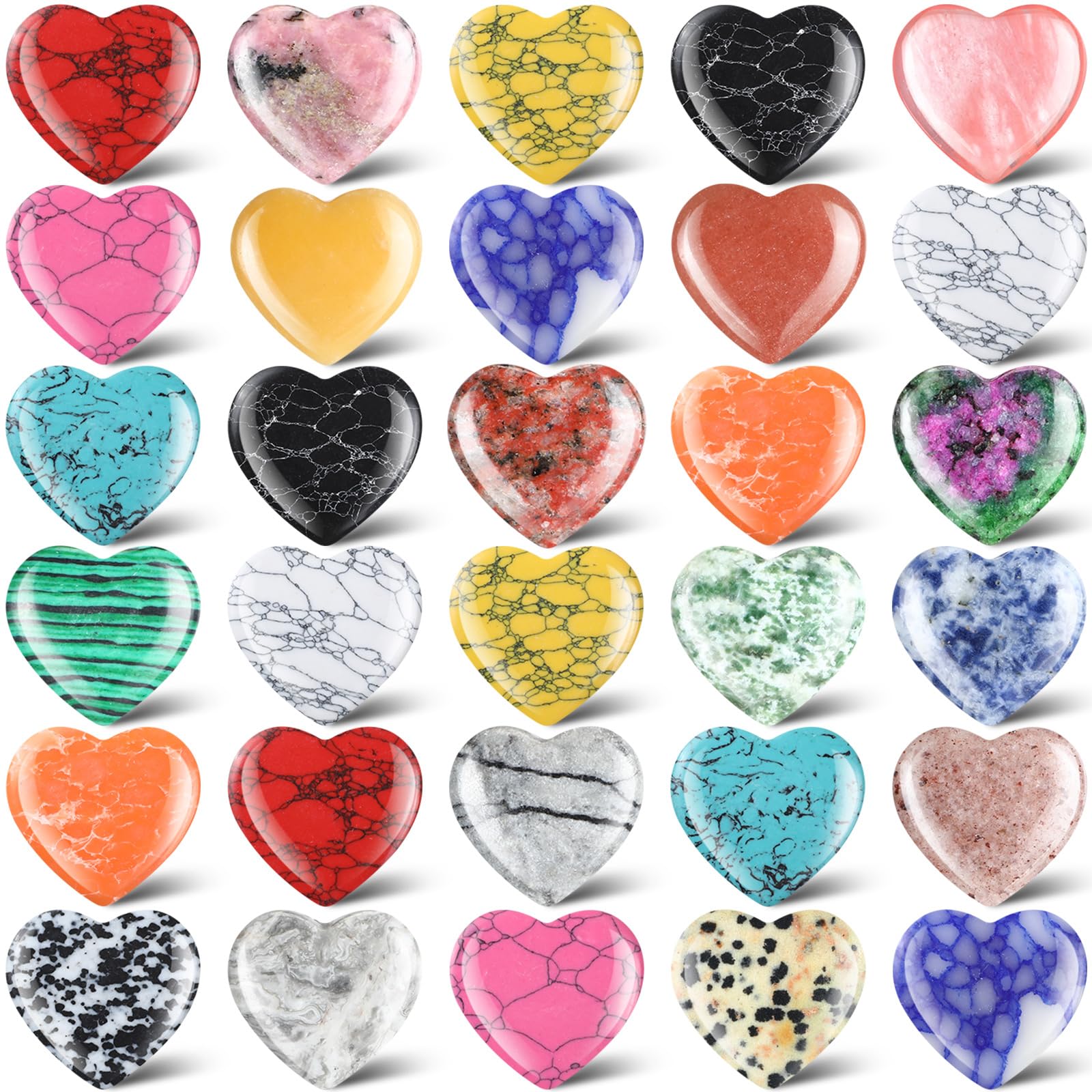 Nuenen heart crystal 30pcs set for decorative display and gifting