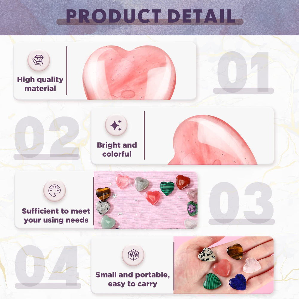 Nuenen heart stones 0.8-inch size, portable pocket crystals.