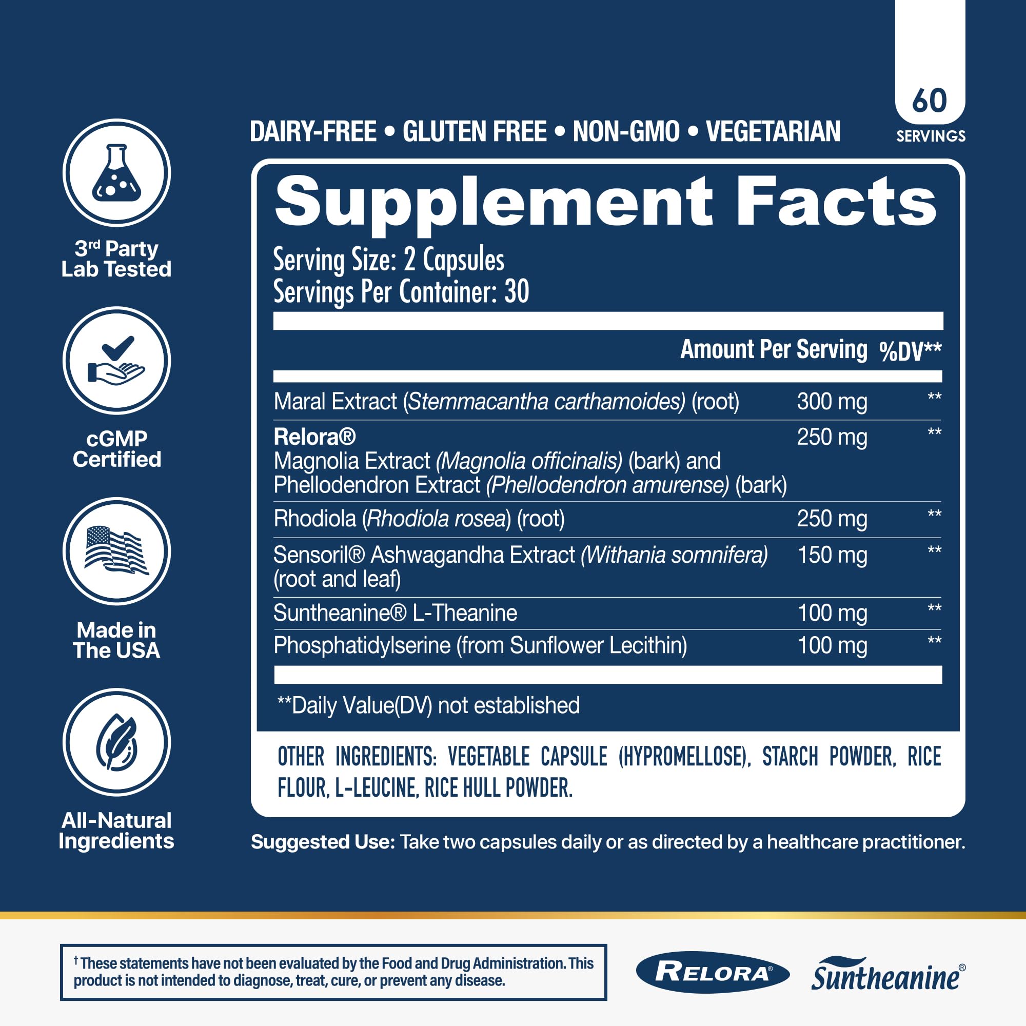 NuEthix Cort-Eaze label highlights ashwagandha and L-theanine for calm support