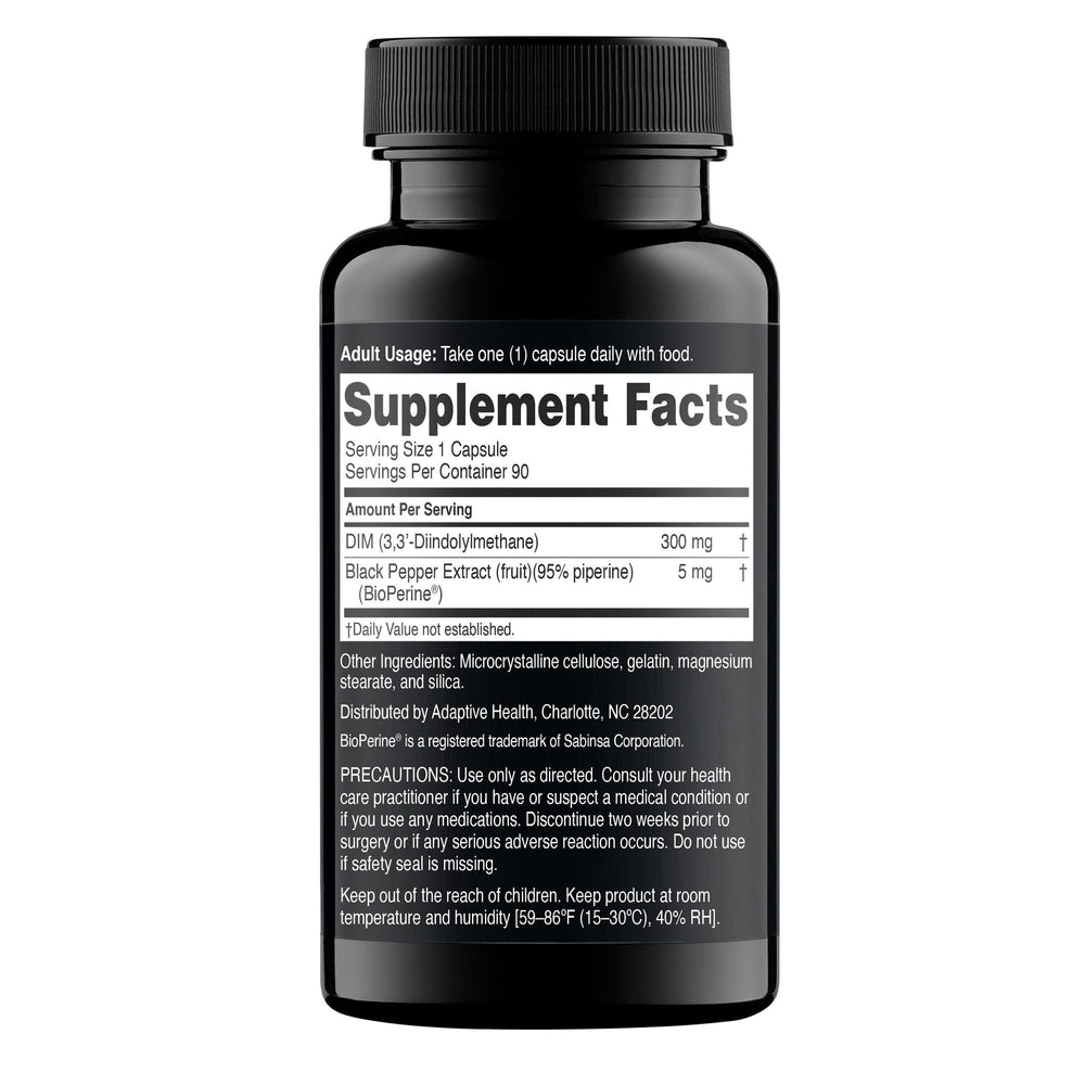 Close-up of Nugenix Essentials DIM label highlighting strength
