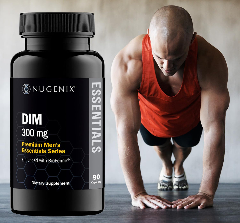 Nugenix Essentials DIM packaging box signaling quality and USA-made
