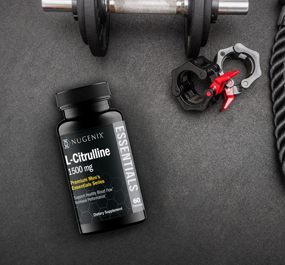 Lifestyle gym scene featuring Nugenix Essentials for performance-focused routines.