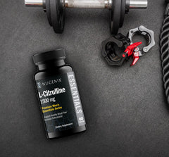 Lifestyle gym scene featuring Nugenix Essentials for performance-focused routines.