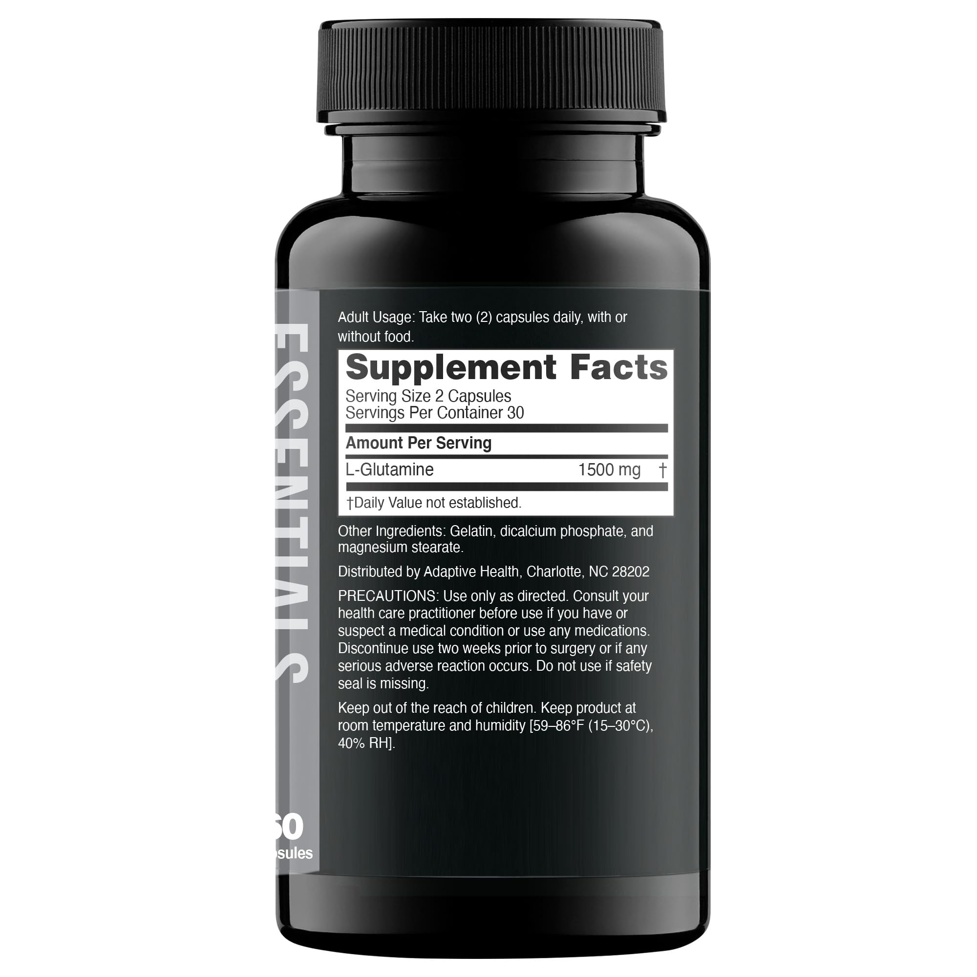 Nugenix Essentials L-Glutamine capsules ready for a 1500 mg serving