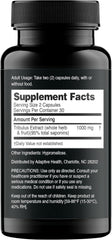 Nugenix Essentials Tribulus capsules closeup for potential male health support.