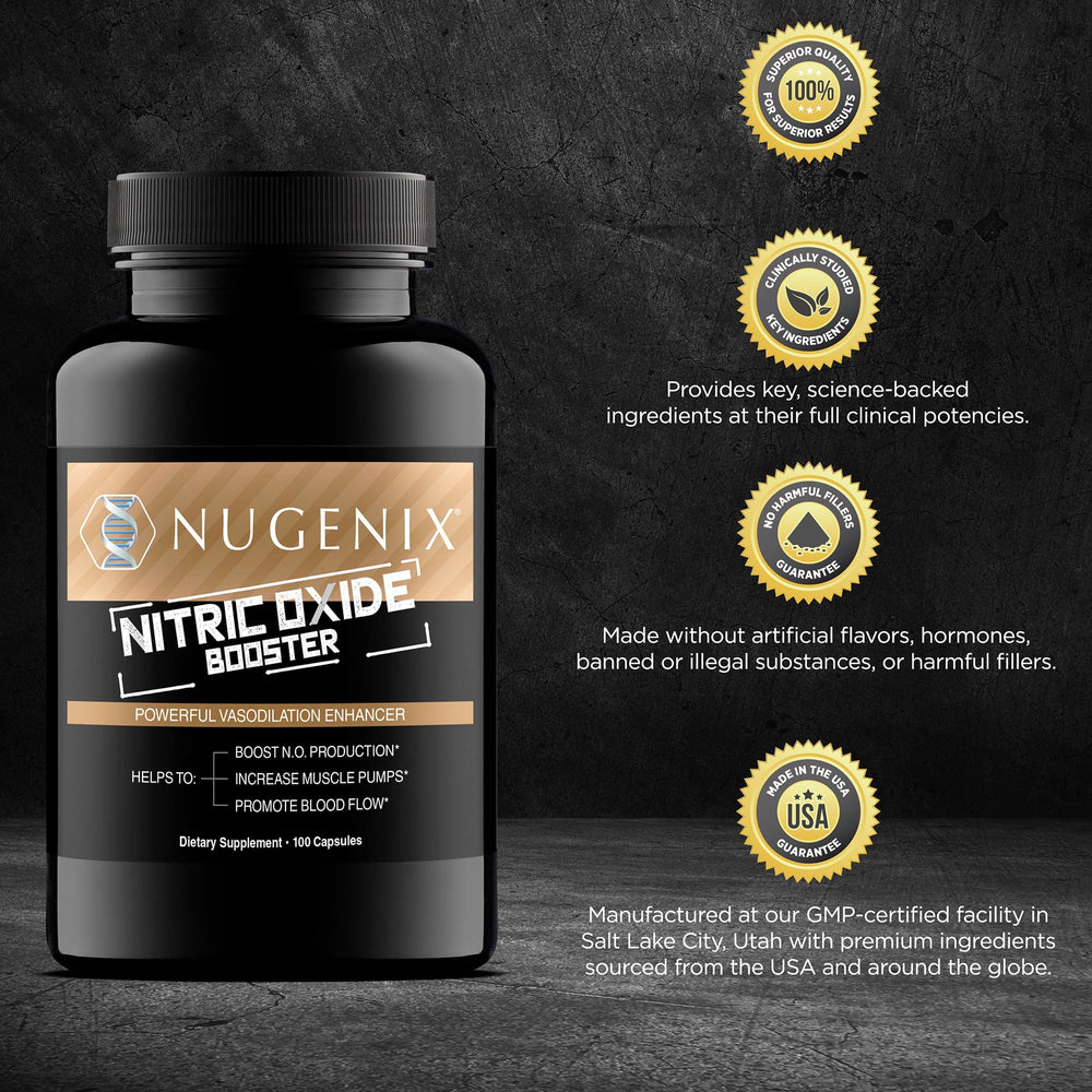 Nugenix Nitric Oxide Booster close-up of L-Citrulline and L-Arginine