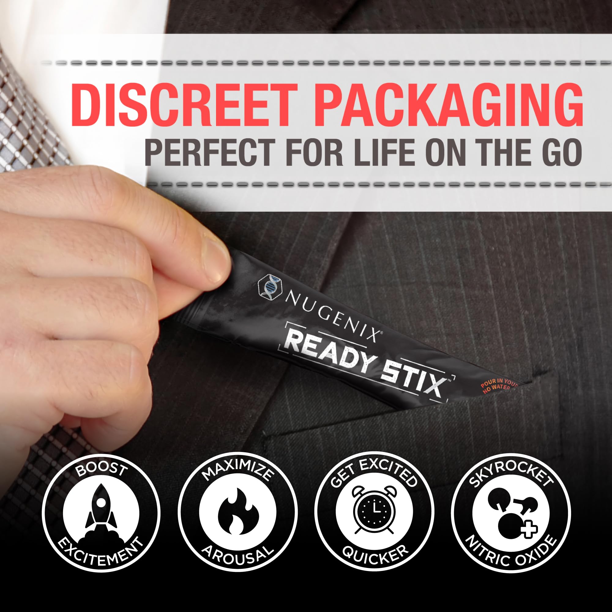 Nugenix Ready Stix in gym setting suggests quick, discreet performance support