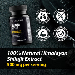 Nugenix Shilajit 50% fulvic acids highlighting potency and purity
