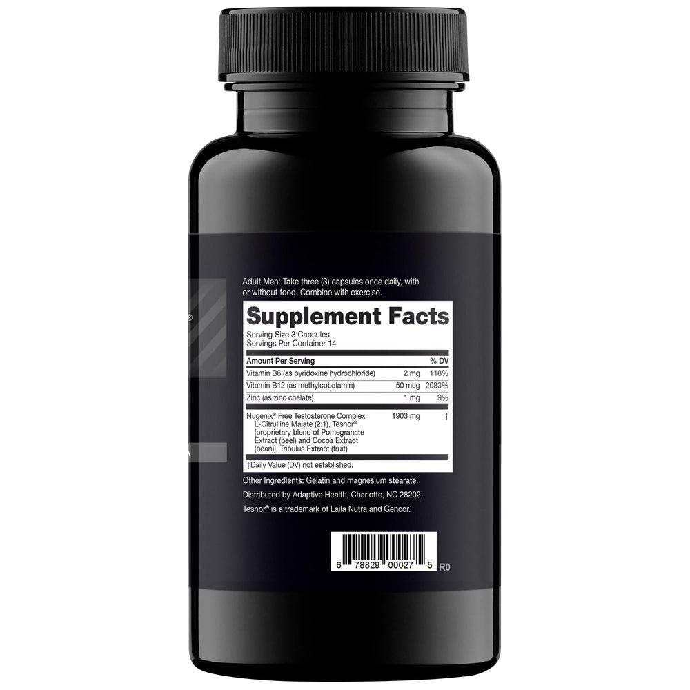 Nugenix T Booster bottle being poured demonstrates simple daily use.