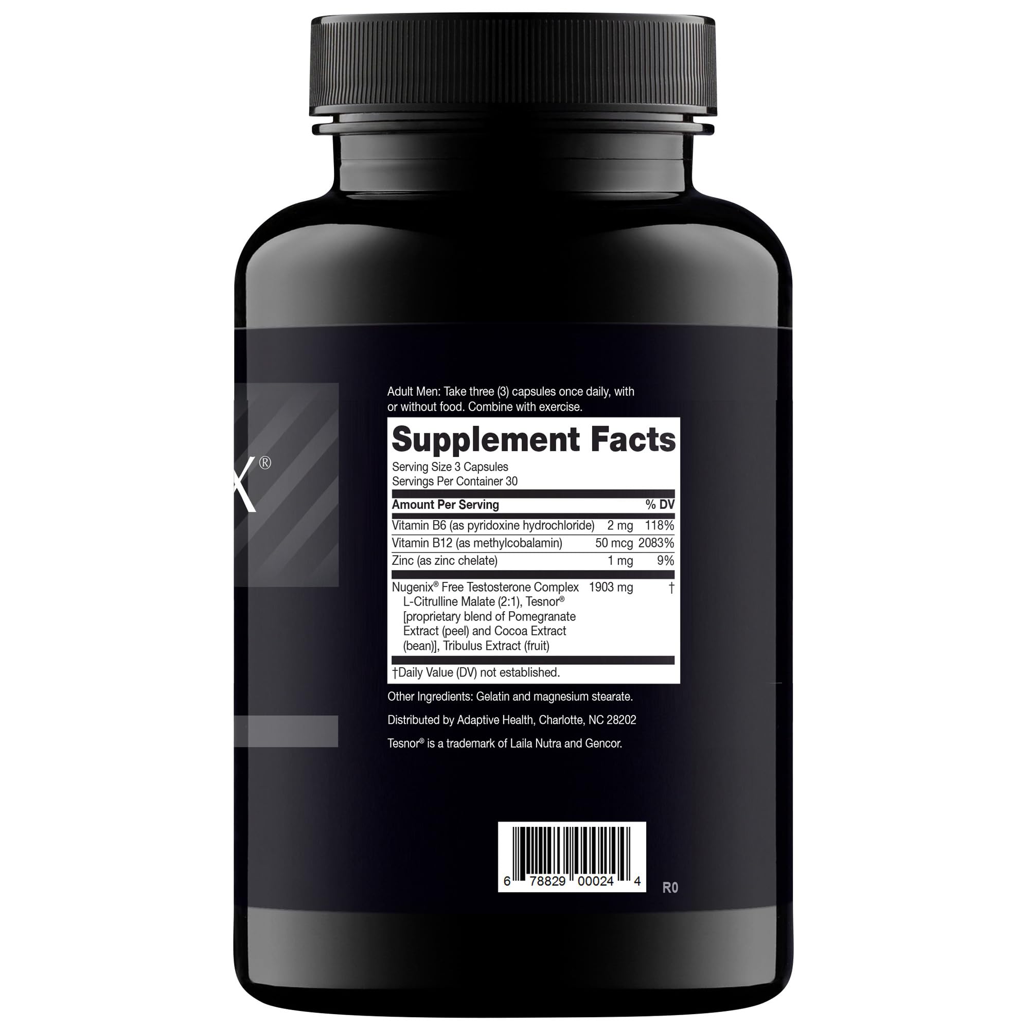 Nugenix T Booster capsules closeup emphasizes easy daily use and consistent capsule design.