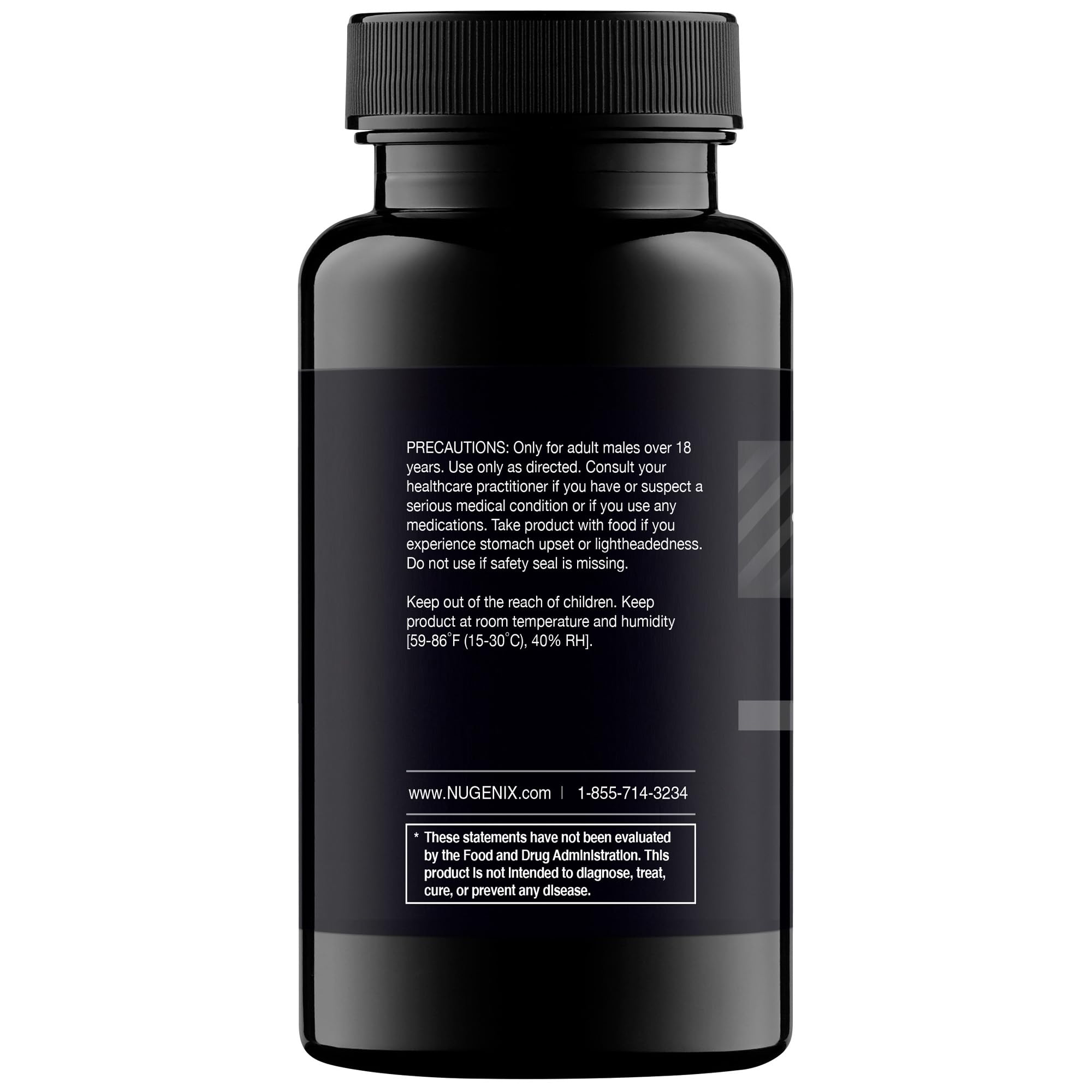 Nugenix T Booster label close-up highlighting the formula for daily support.
