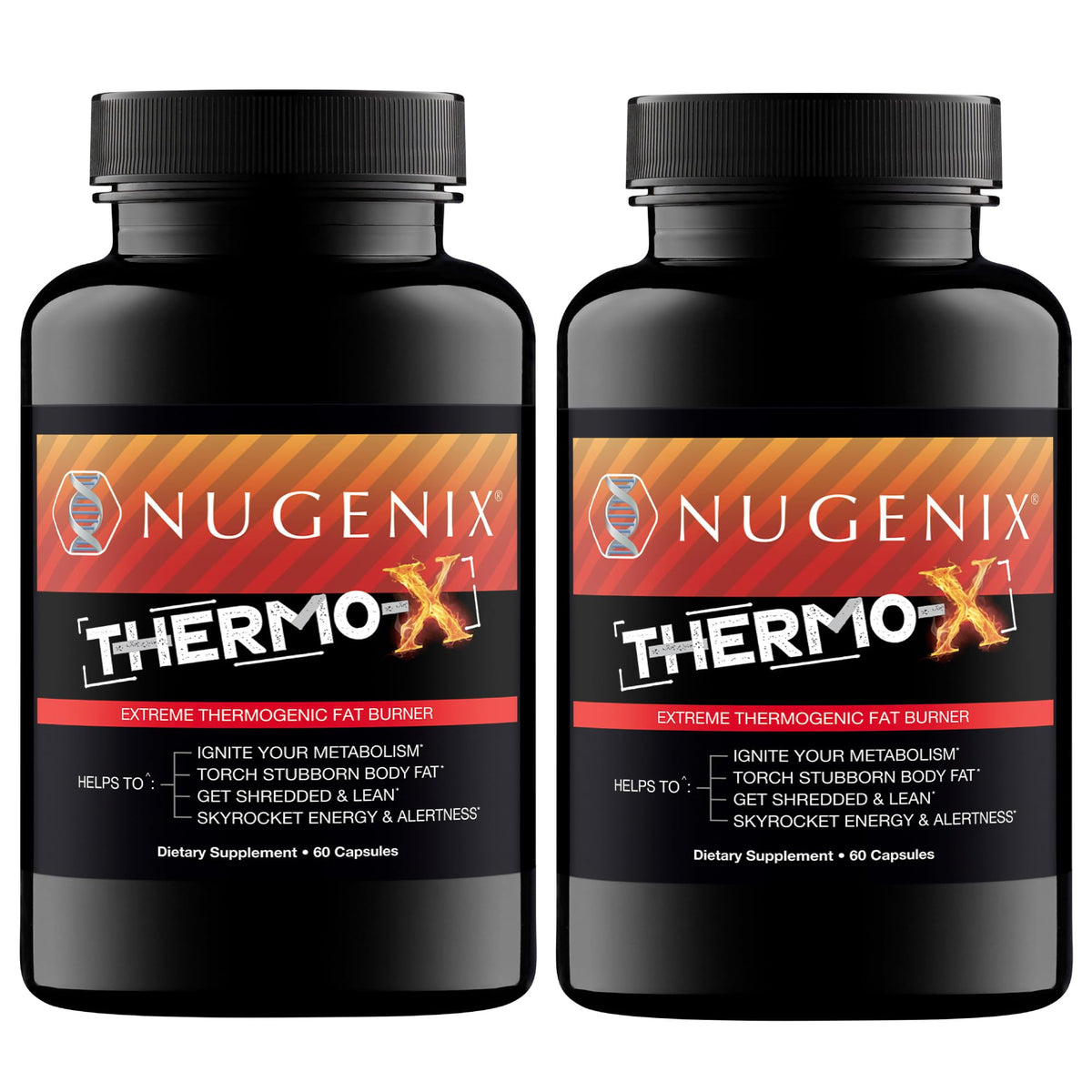 Nugenix Thermo-X bottle and capsules for energy support during workouts