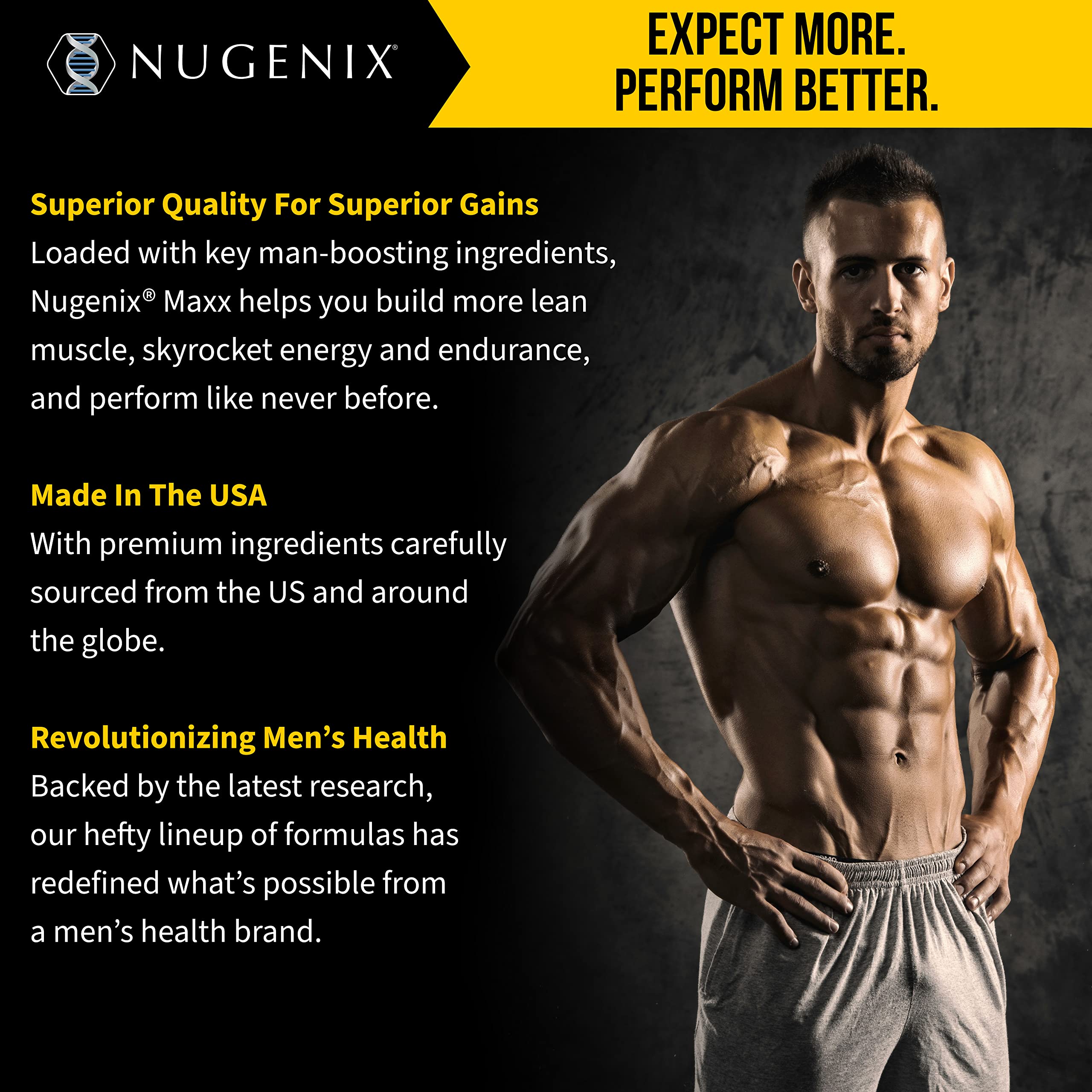 Nugenix Total-T Maxx packaging highlights a 120-count bottle