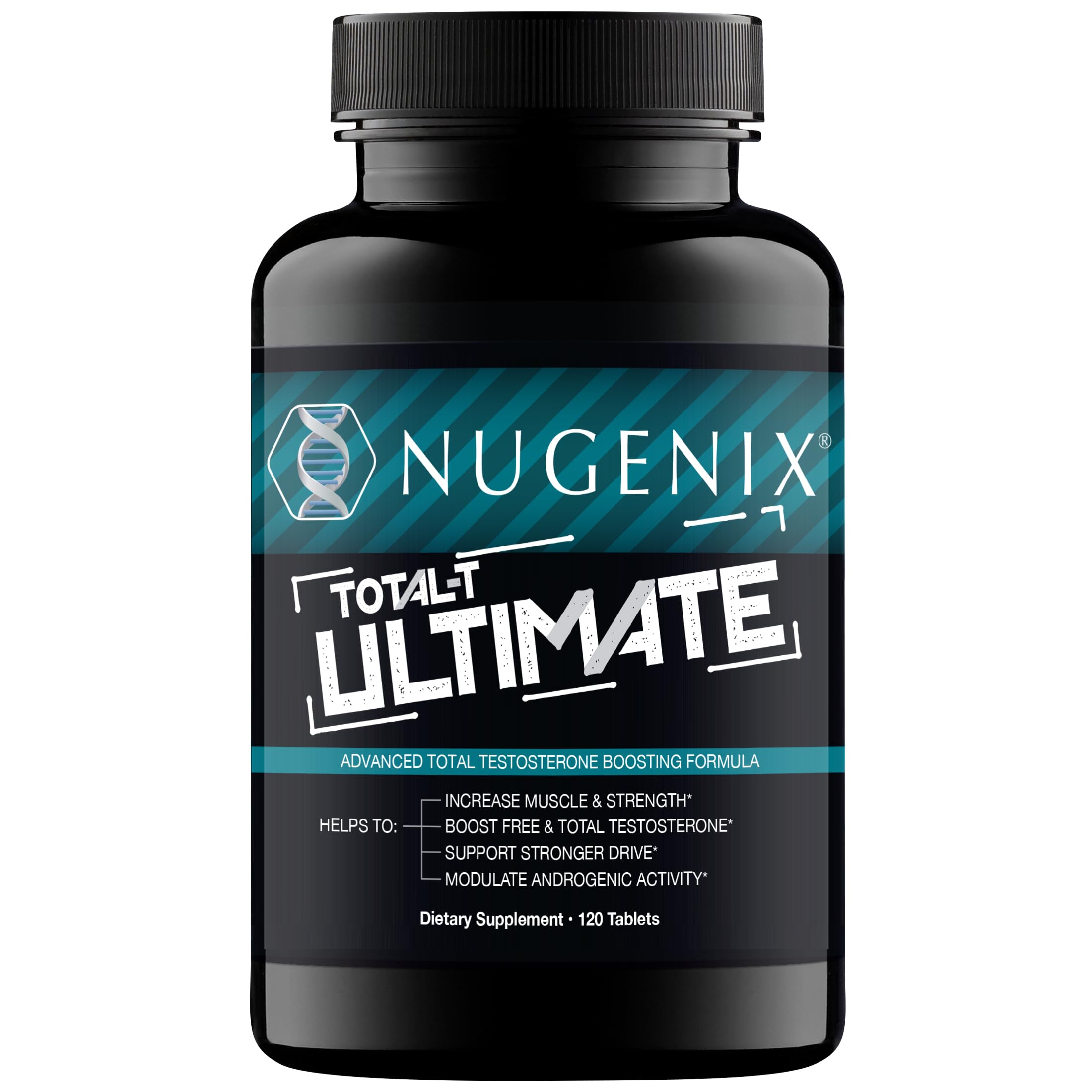Nugenix Total-T Ultimate bottle front view suggesting daily energy and performance support