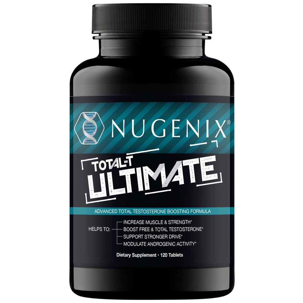 Nugenix Total-T Ultimate bottle front view suggesting daily energy and performance support