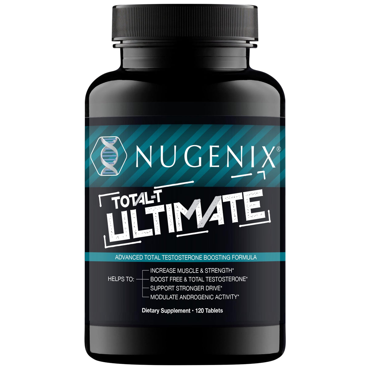 Nugenix Total-T Ultimate bottle front view suggesting daily energy and performance support