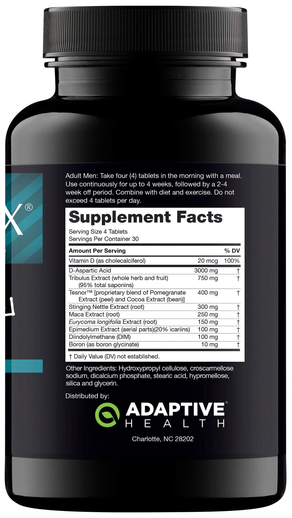 Nugenix Total-T Ultimate bottle label close up highlighting key ingredients