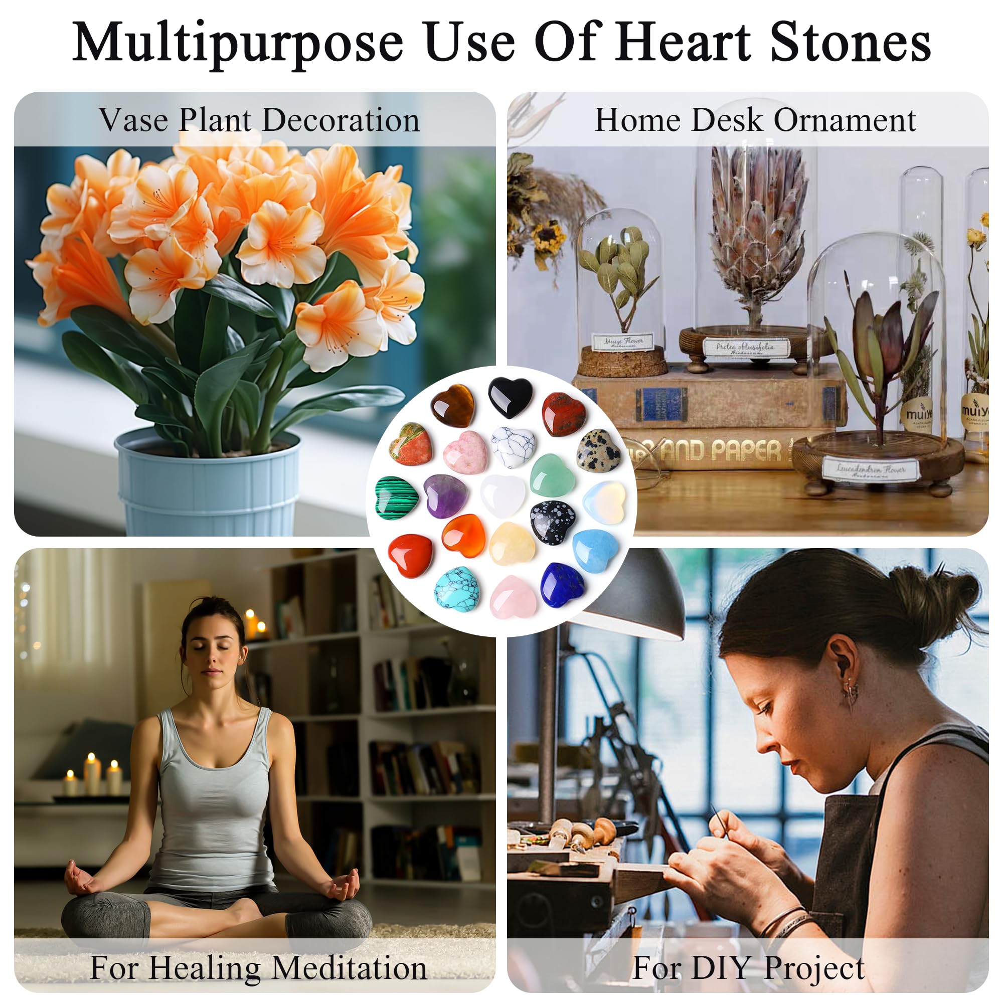 NUKAYAI lapis lazuli heart crystal boosts focus and creativity.