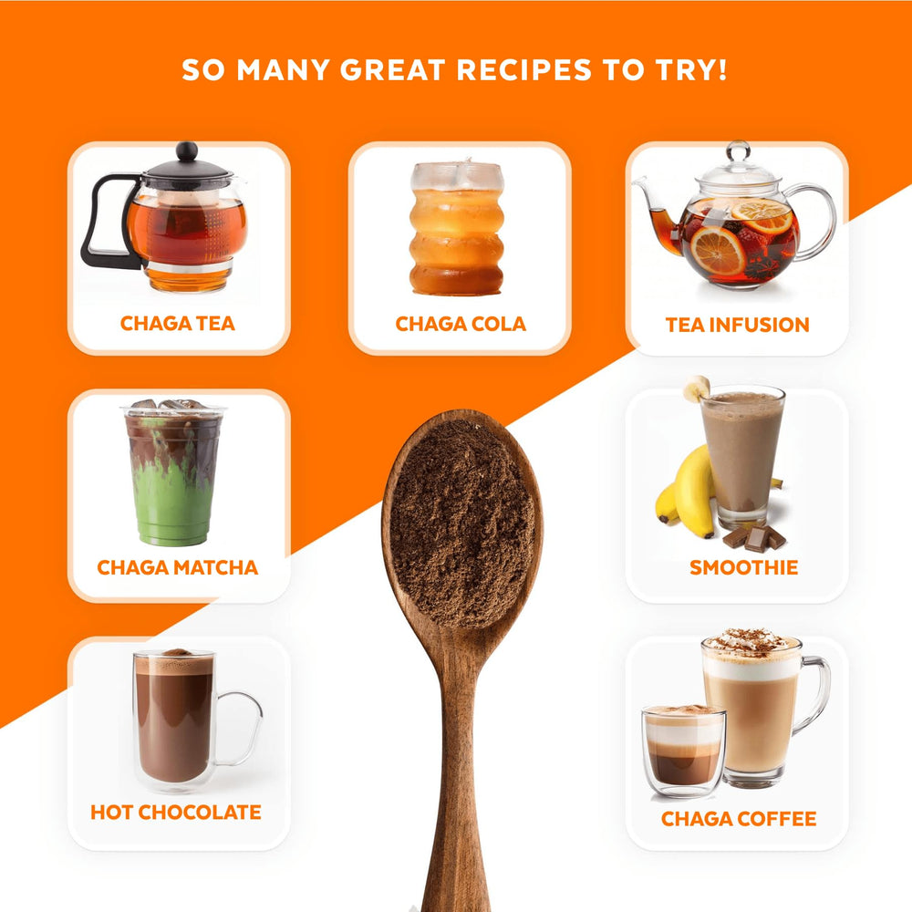 Numami Chaga tea in a cup, ready to enjoy