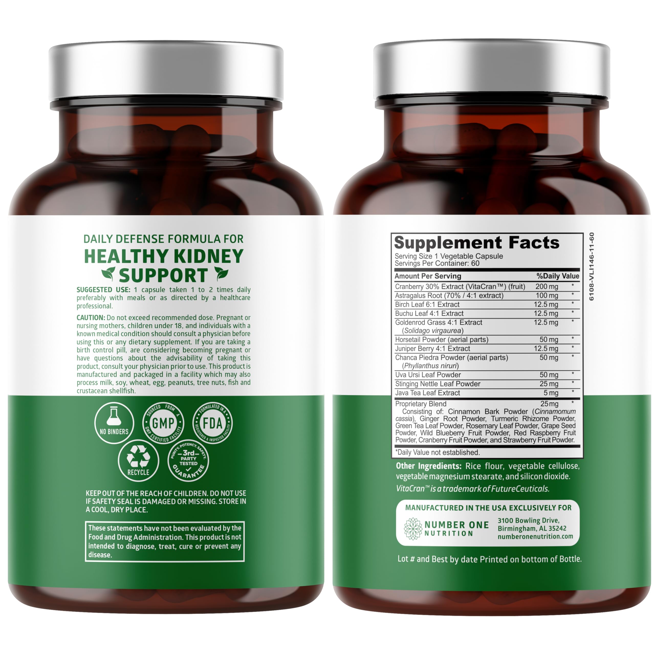 Number One Nutrition N1N bottle cap—capsules offer convenient daily support.