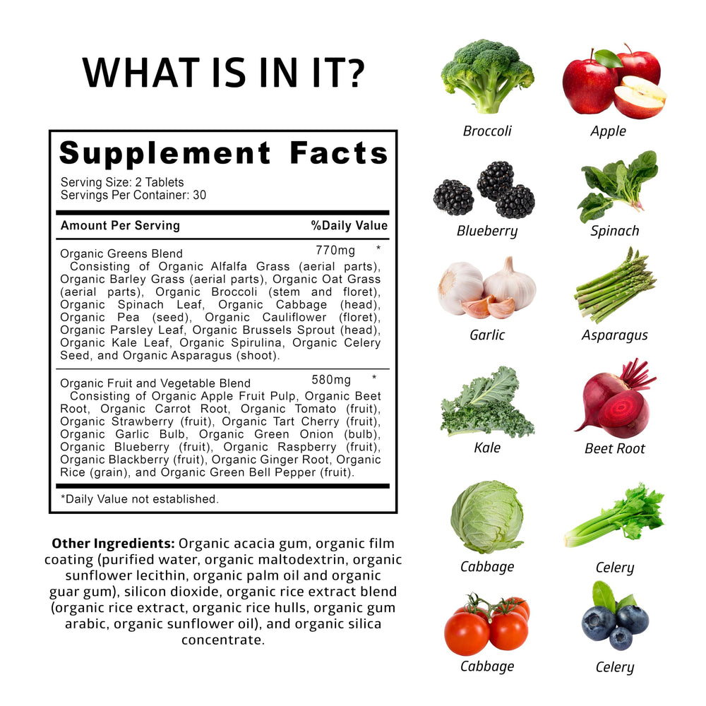 Number One Nutrition Green Superfood bottle back highlighting ingredients for immunity