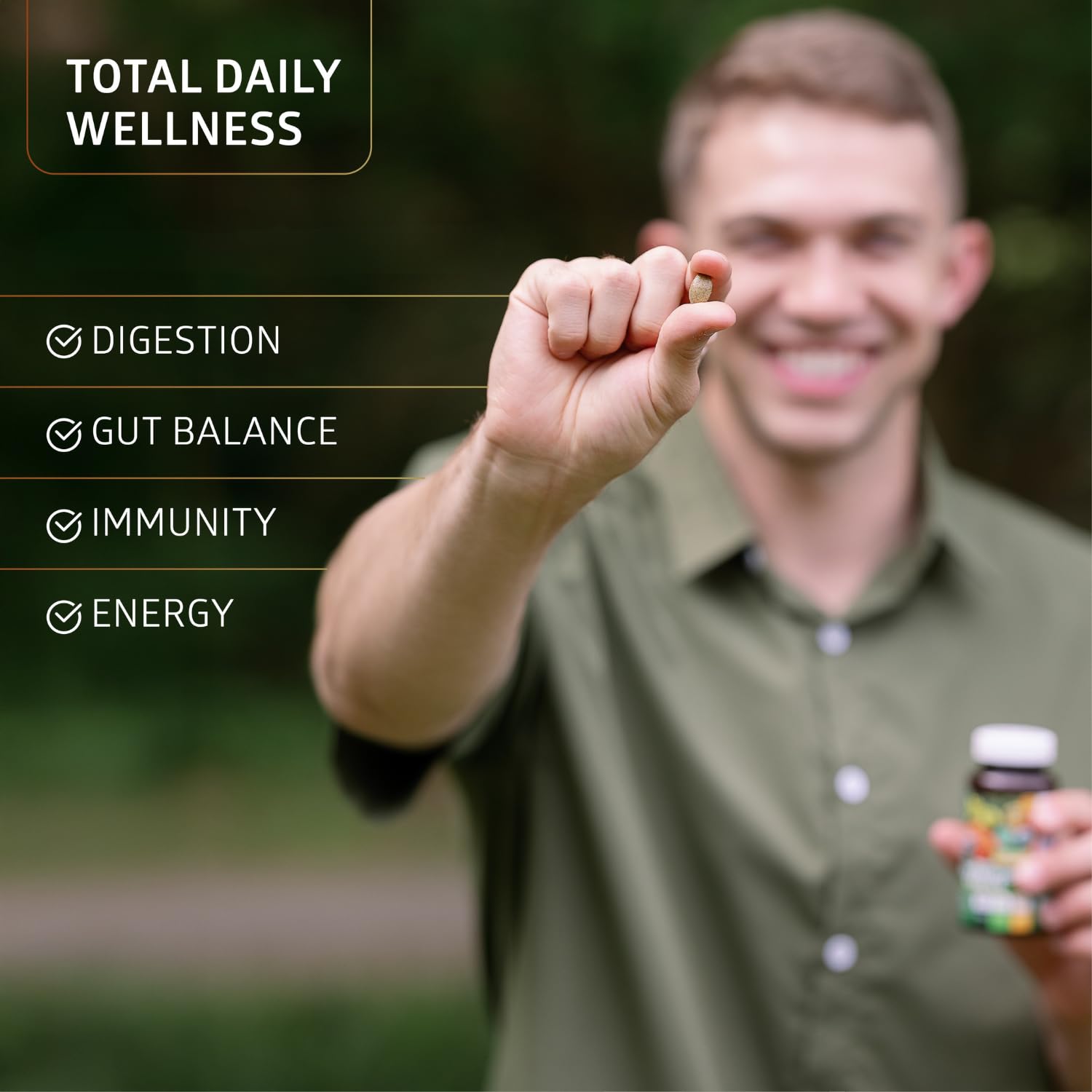 Alfalfa, spinach, and broccoli blend highlighting plant-based greens in the product.