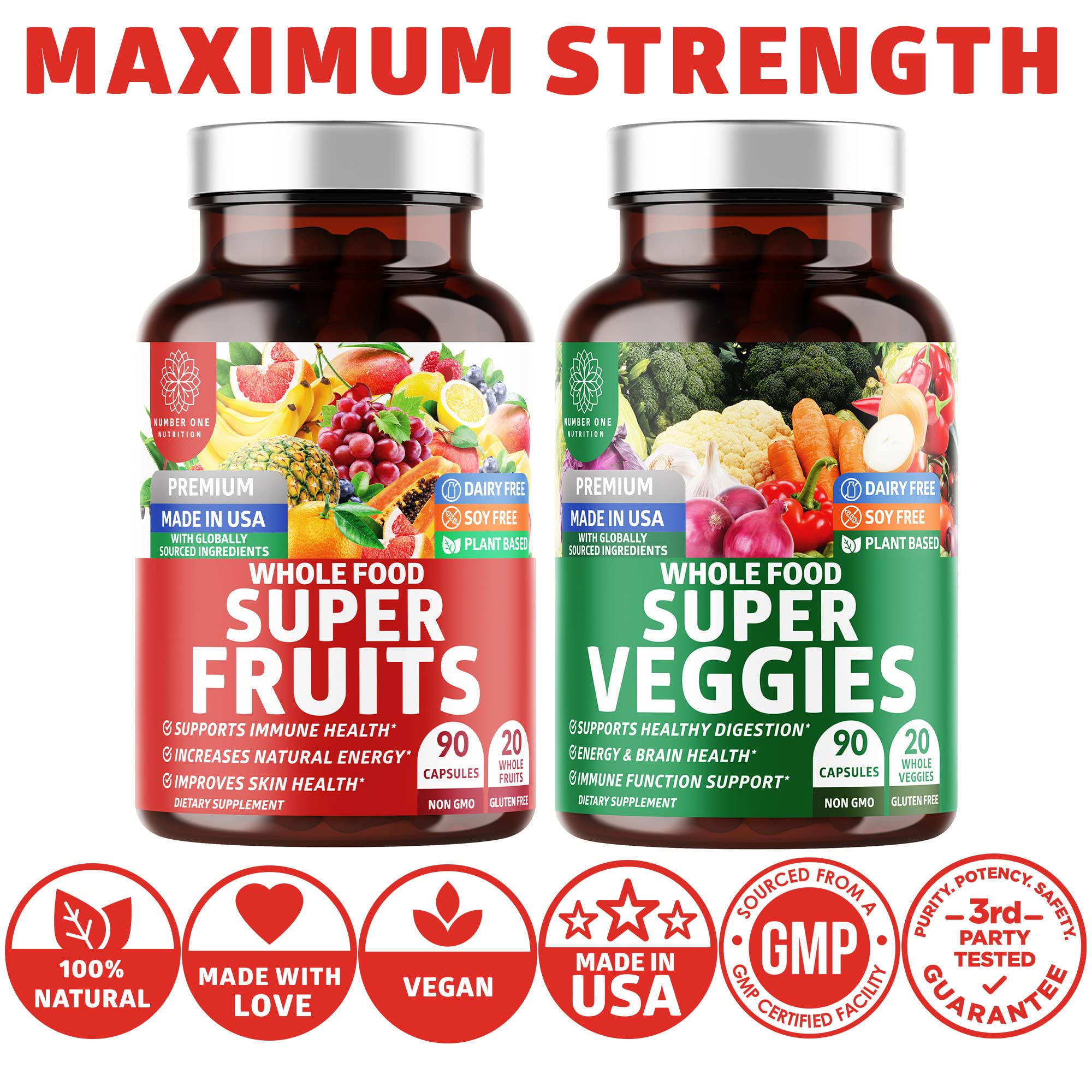 N1N ingredients closeup highlighting a blend of fruits and vegetables.