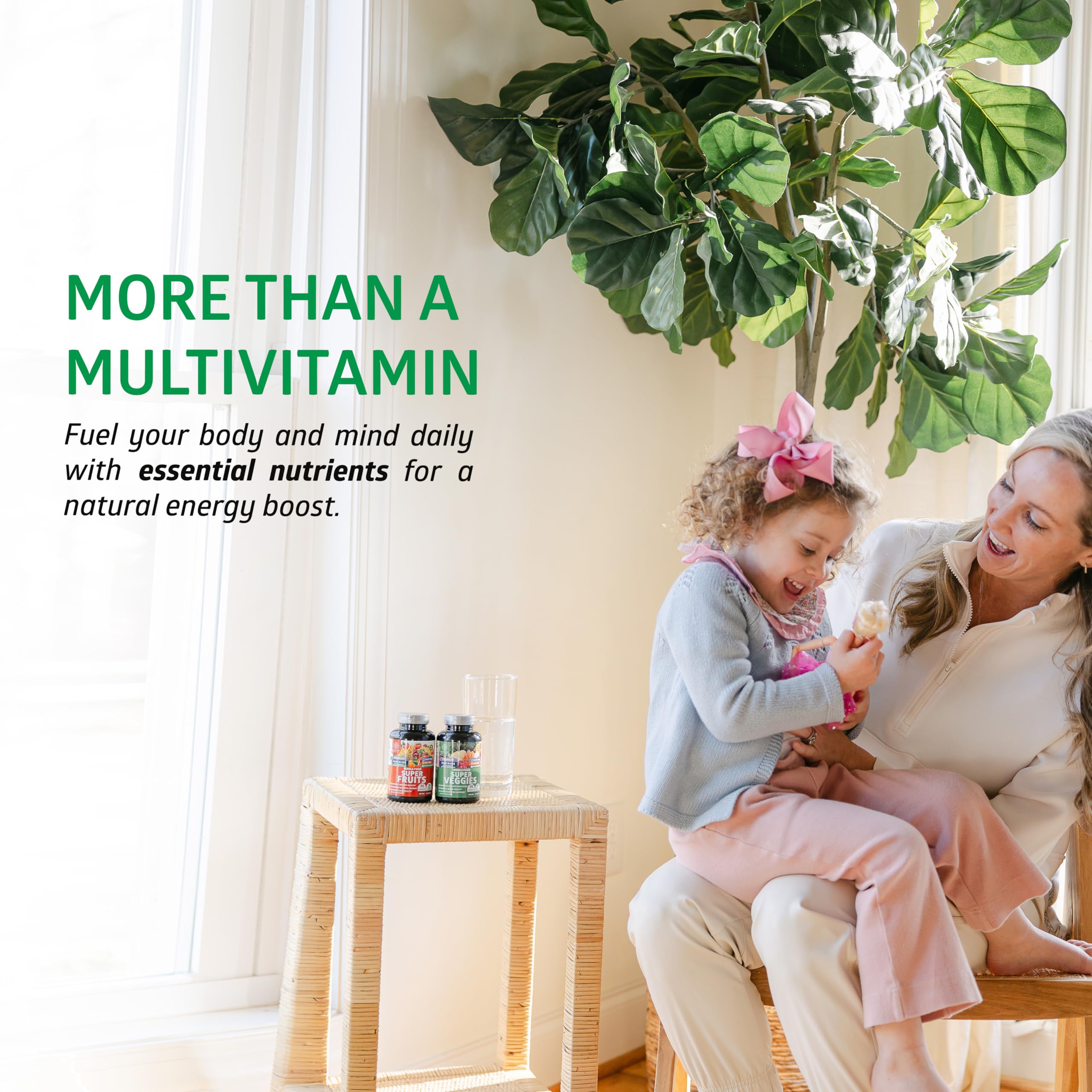 N1N plant-based capsules on the kitchen counter for easy daily use.