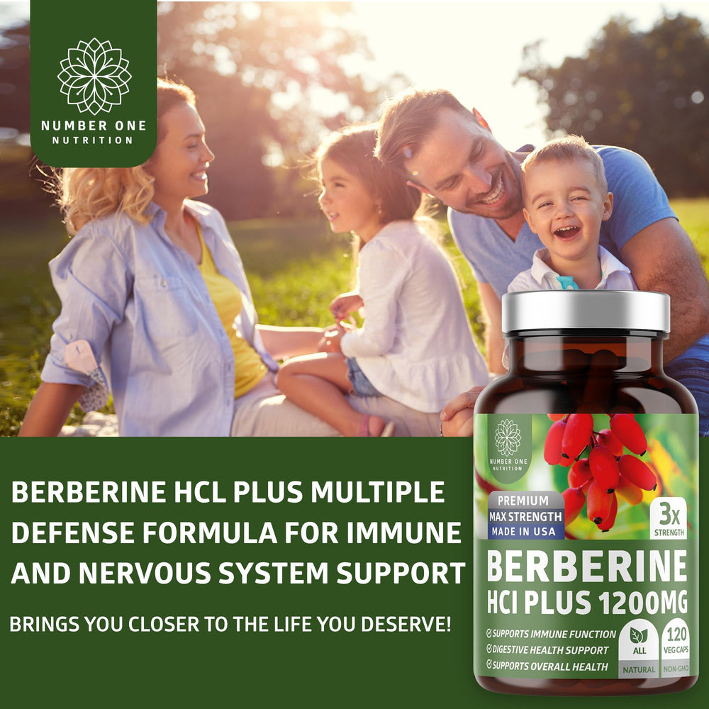 Ingredients panel on Number One Nutrition N1N Premium Berberine Plus box highlights antioxidant potential