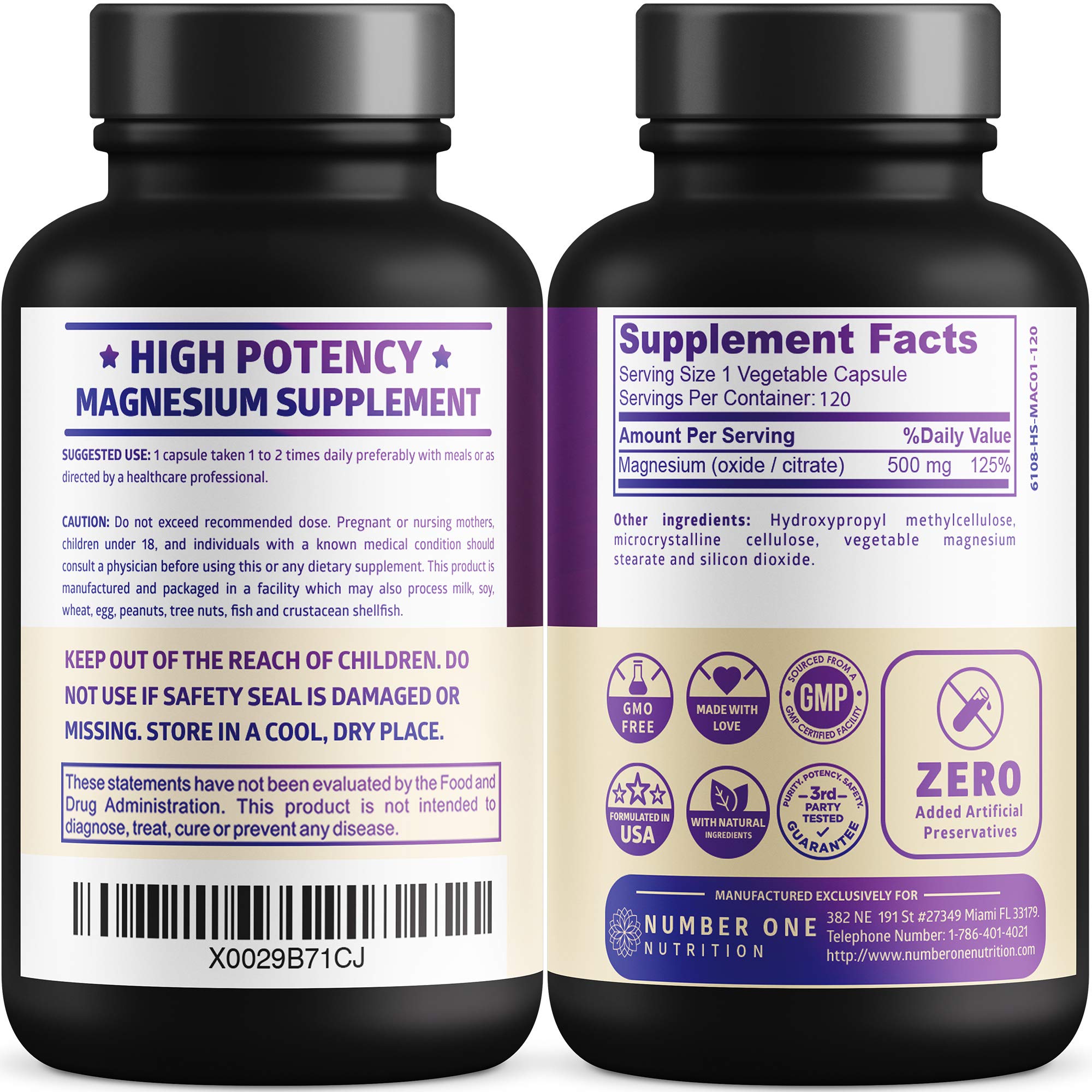 Number One Nutrition N1N Premium Magnesium capsules ready for daily use and vitality.