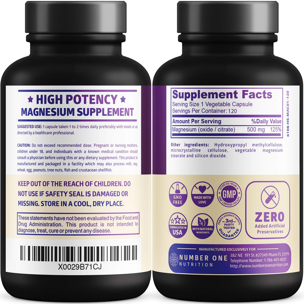 Number One Nutrition N1N Premium Magnesium capsules ready for daily use and vitality.
