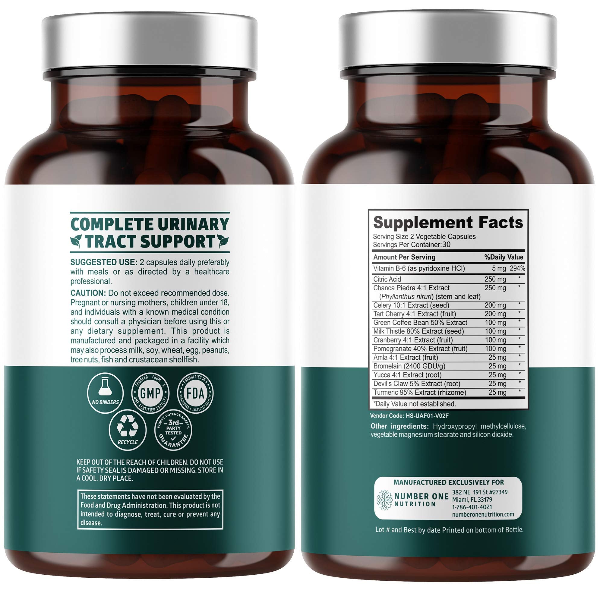 N1N Premium Uric Acid Support ingredients close-up highlighting herbal blend.