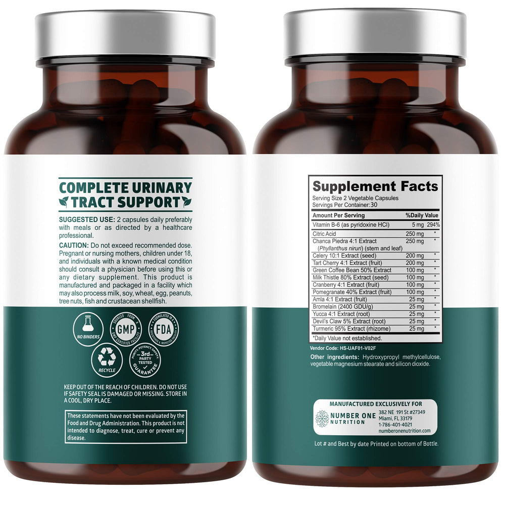 N1N Premium Uric Acid Support ingredients close-up highlighting herbal blend.